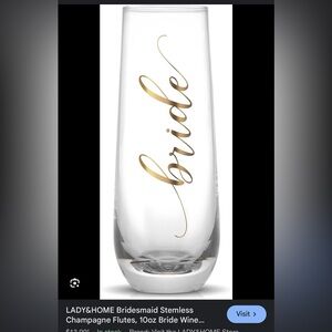 “bride” champagne flute